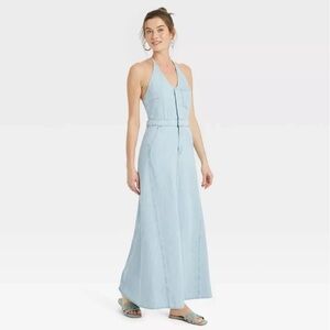 Universal Thread halter neck denim maxi dress